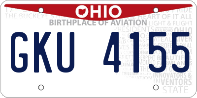 OH license plate GKU4155