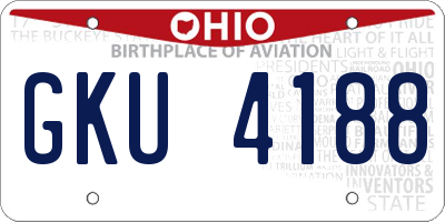 OH license plate GKU4188