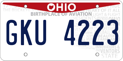 OH license plate GKU4223