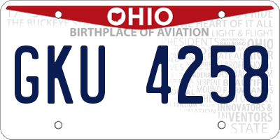 OH license plate GKU4258
