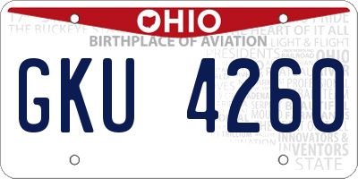OH license plate GKU4260