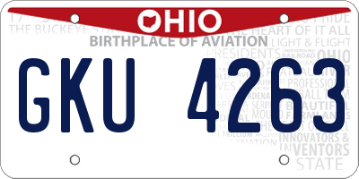 OH license plate GKU4263