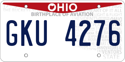 OH license plate GKU4276