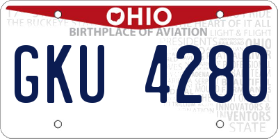 OH license plate GKU4280