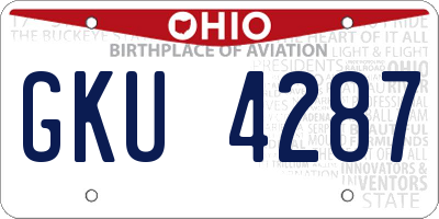 OH license plate GKU4287