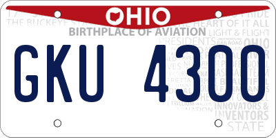 OH license plate GKU4300
