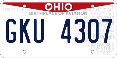 OH license plate GKU4307