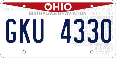 OH license plate GKU4330