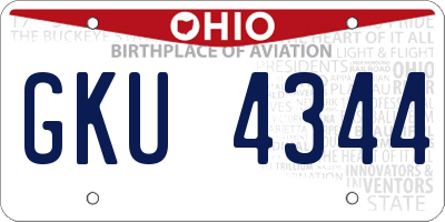 OH license plate GKU4344