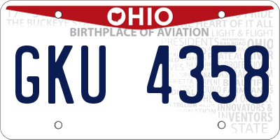 OH license plate GKU4358