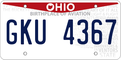 OH license plate GKU4367