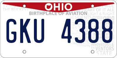 OH license plate GKU4388