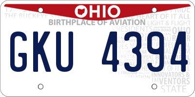 OH license plate GKU4394