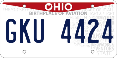 OH license plate GKU4424