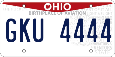 OH license plate GKU4444