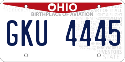 OH license plate GKU4445