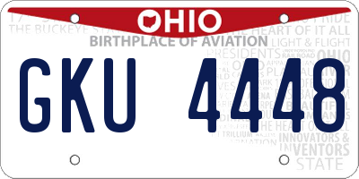 OH license plate GKU4448