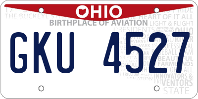 OH license plate GKU4527