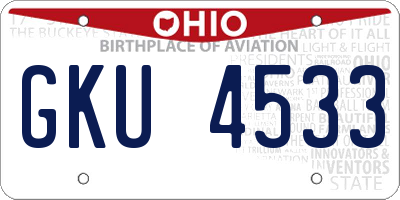 OH license plate GKU4533