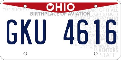 OH license plate GKU4616