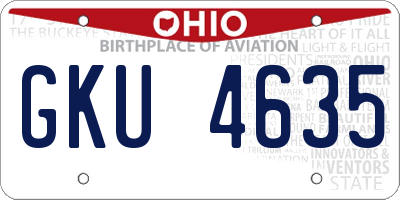 OH license plate GKU4635