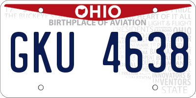 OH license plate GKU4638
