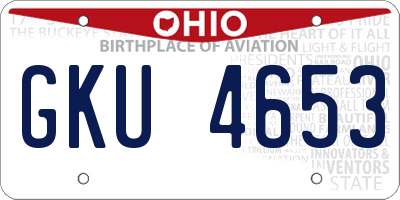 OH license plate GKU4653