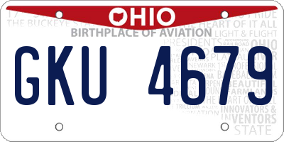 OH license plate GKU4679