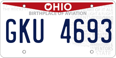OH license plate GKU4693