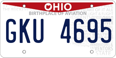 OH license plate GKU4695