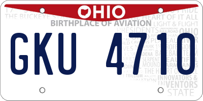 OH license plate GKU4710