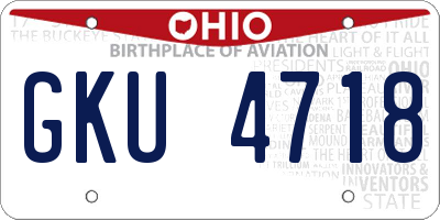 OH license plate GKU4718