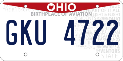 OH license plate GKU4722