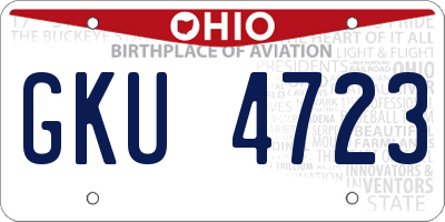 OH license plate GKU4723