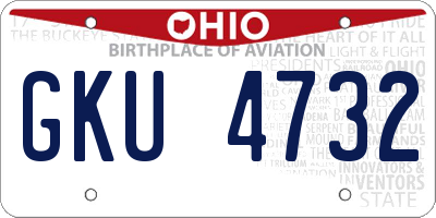 OH license plate GKU4732