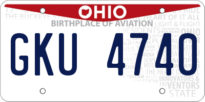 OH license plate GKU4740
