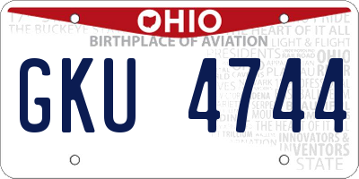 OH license plate GKU4744