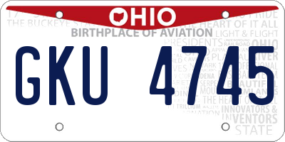 OH license plate GKU4745