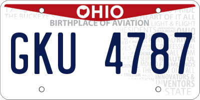 OH license plate GKU4787