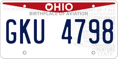 OH license plate GKU4798