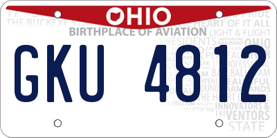 OH license plate GKU4812