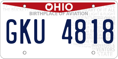 OH license plate GKU4818