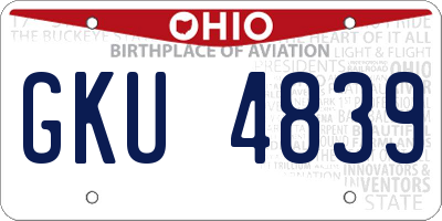 OH license plate GKU4839
