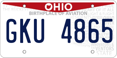OH license plate GKU4865