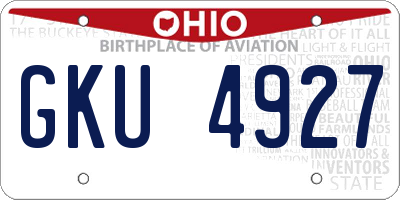OH license plate GKU4927