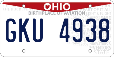 OH license plate GKU4938