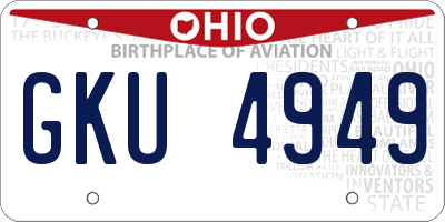 OH license plate GKU4949