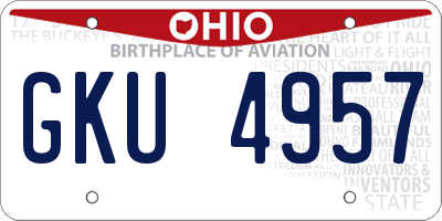 OH license plate GKU4957