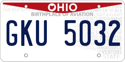 OH license plate GKU5032