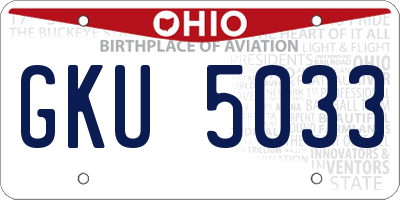 OH license plate GKU5033